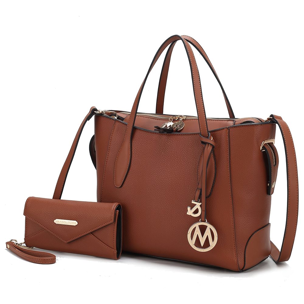Tote Bag With Wristlet Wallet, Vegan Leather Top-Handle Shoulder :^)